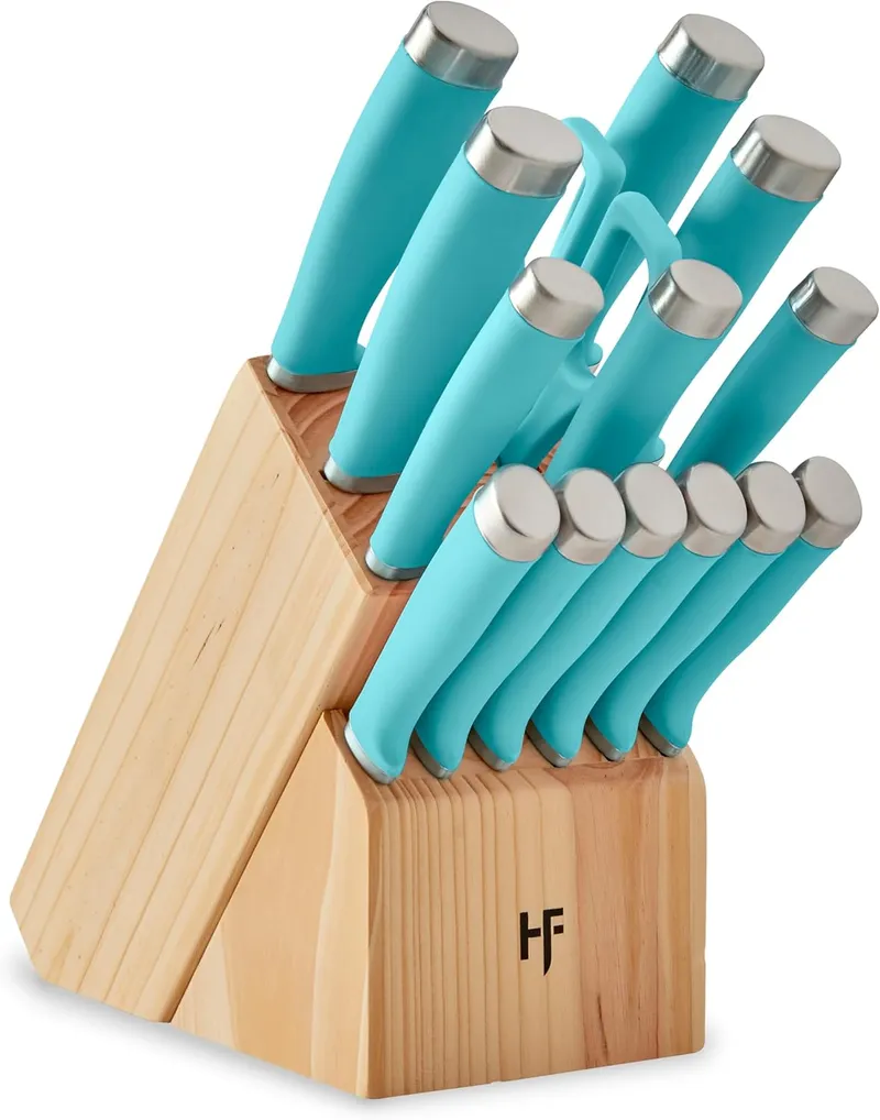Hampton Forge Epicure True Aqua Knife Block Set